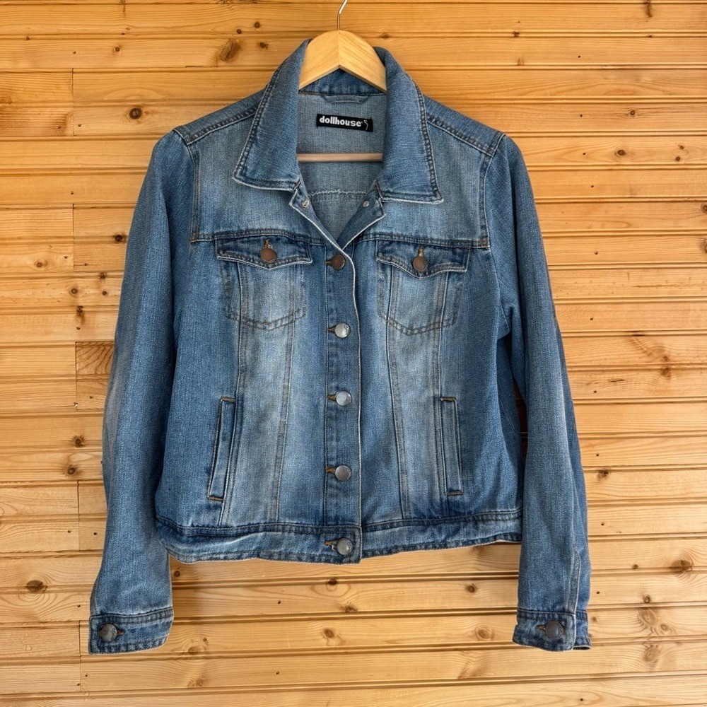 Dollhouse Jean Jacket Slim Fit Blue Denim XL Capsules Grunge Preppy Timeless